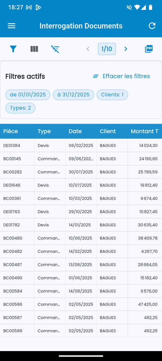 Interrogation des Lignes Screenshot